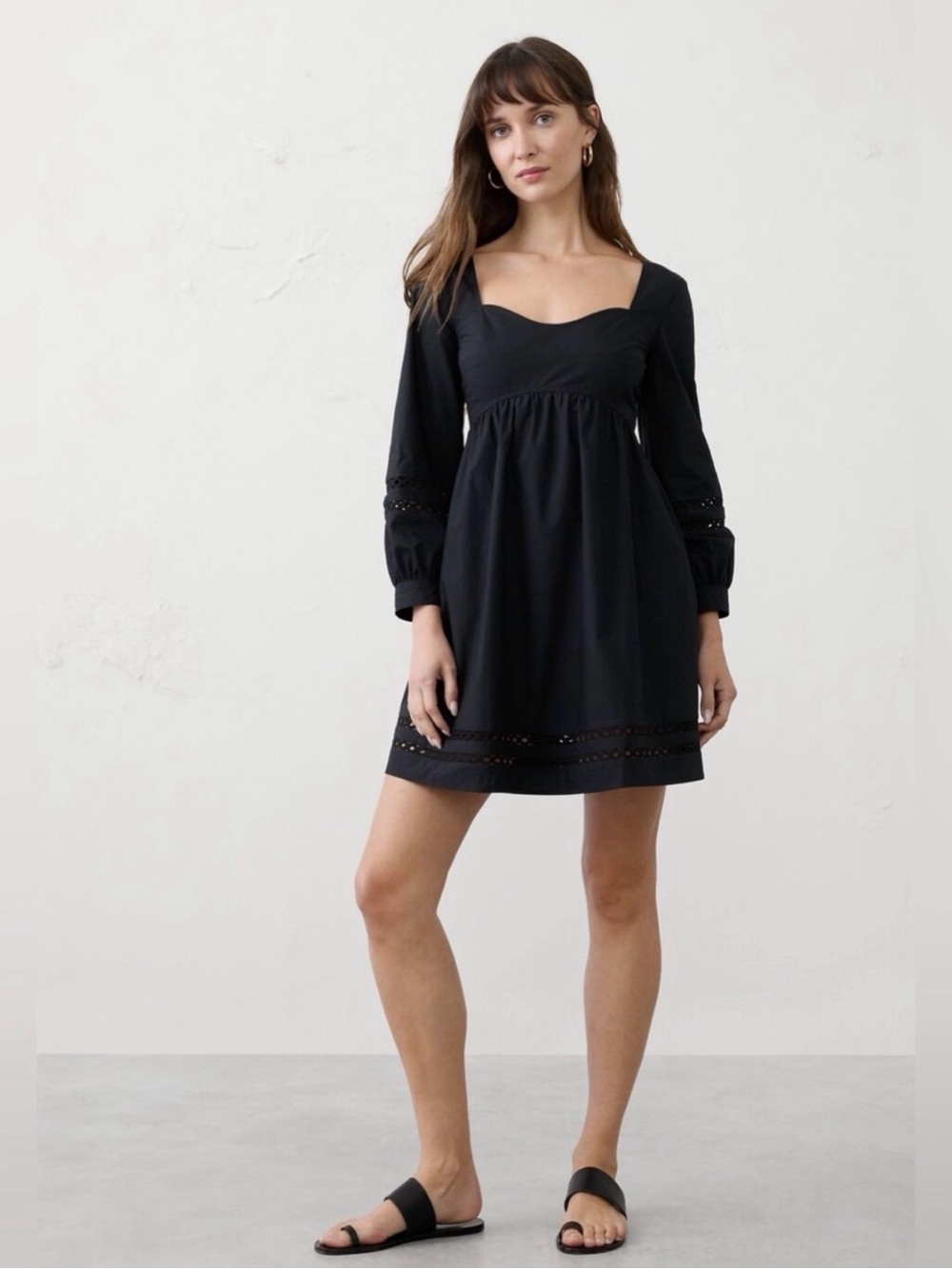 Banana Republic Black Eyelet Mini Dress